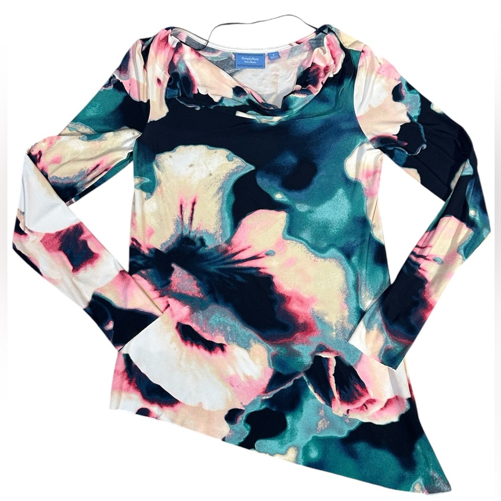 Simply Vera Vera Wang Floral Long Sleeve Women's Top. Size Small.